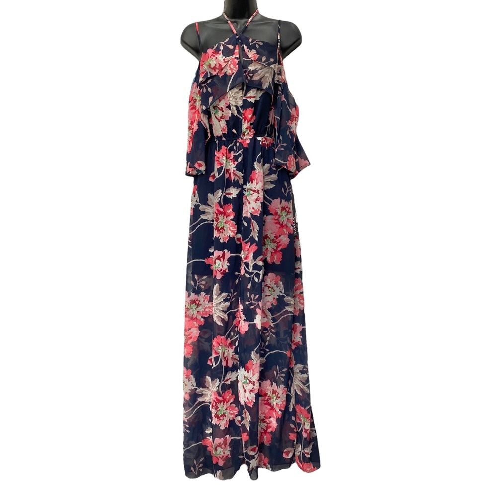 XOXO Sweet Roses Ruffle Maxi Dress size Medium - New with Tags